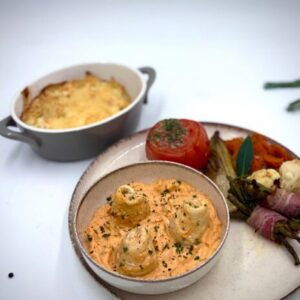 Tongrolletjes in Kreeftensaus